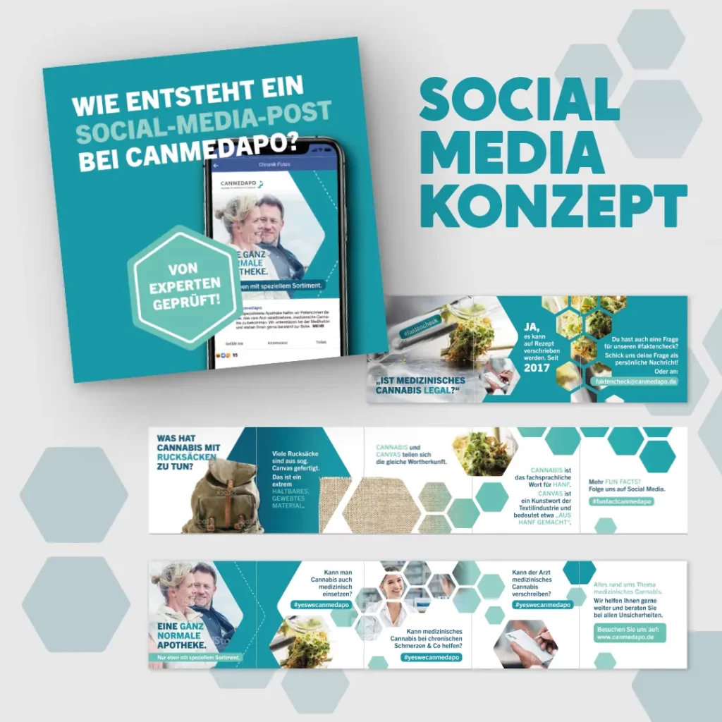 Vorlagen für Social-Media-Carousel-Posts im Corporate Design von CANMEDAPO