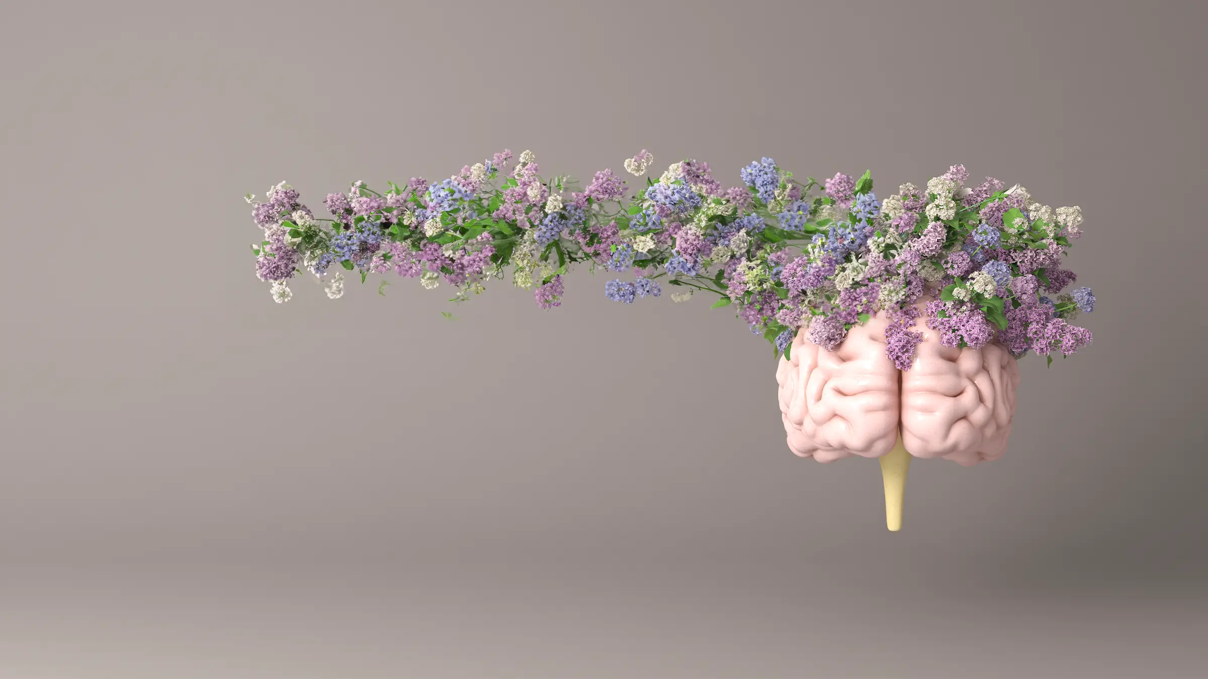 Gehirn aus dem Blumen wachsen